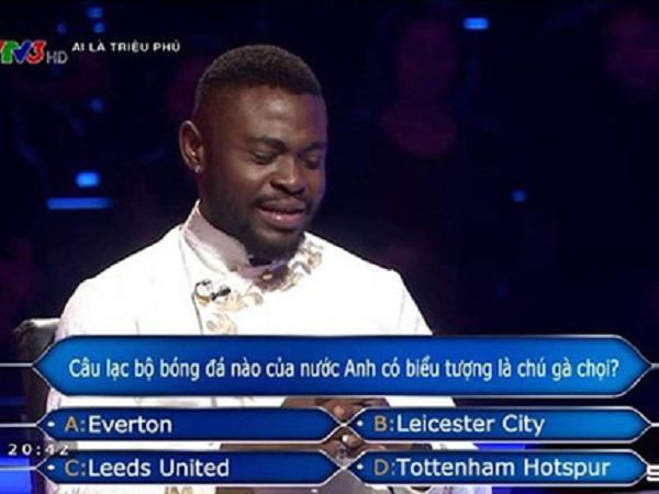Ai là triệu phú gây sốc khi đưa ra câu hỏi sai về biểu tượng của CLB Tottenham Hotspur