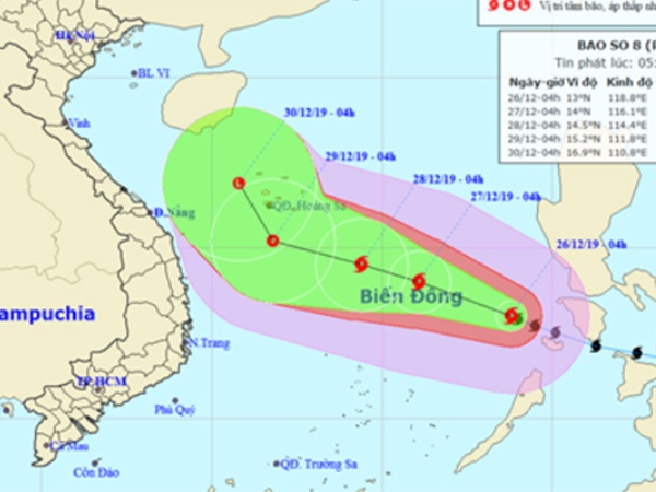 Bão cấp 12, giật cấp 14 đang tiến vào giữa Biển Đông