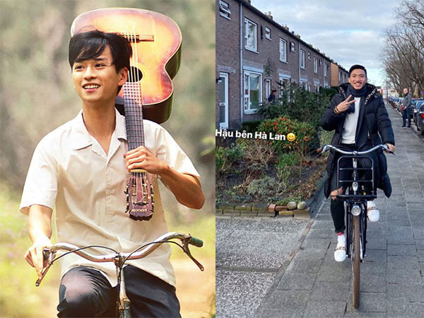 Bắt trend 'Mắt biếc' hài hước như Đoàn Văn Hậu: Đăng ảnh 'cà khịa' Ngạn vì cùng đi xe đạp nhưng Ngạn bị Hà Lan từ chối, còn Hậu thì không