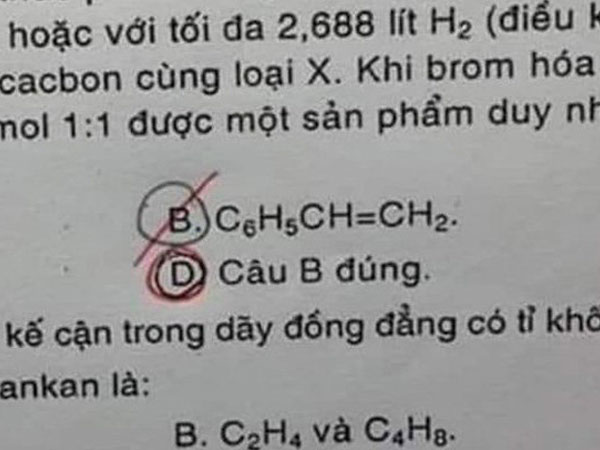 Hội học sinh xôn xao với đề kiêm tra với đáp án kiểu 'xoắn não': B cũng đúng mà D không hề sai, rốt cuộc chọn gì cô mới hài lòng?