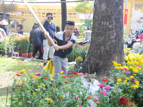 Đại hạ giá vẫn không hết, tiểu thương Sài Gòn thẳng tay đập chậu, chặt gốc hoa chứ quyết không để người dân 'hôi hoa' trưa 30 Tết