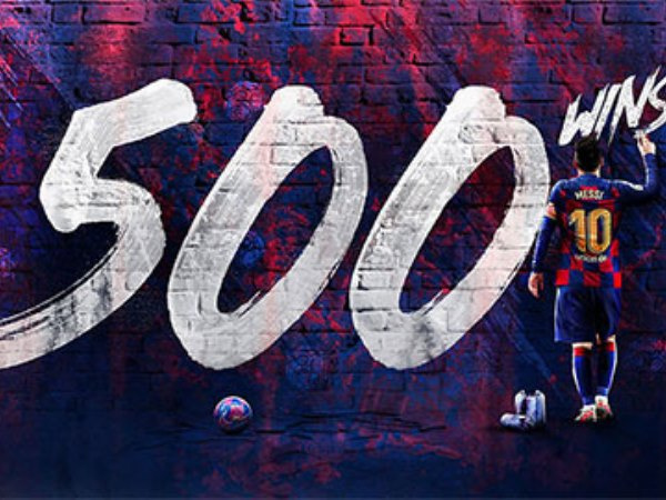 Messi cán mốc 500 trận thắng với Barca