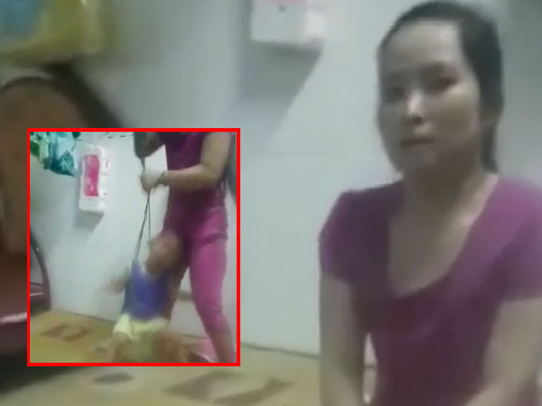 Người phụ nữ buộc dây vào cổ bé trai rồi đánh đập dã man gây phẫn nộ là mẹ ruột của cháu bé