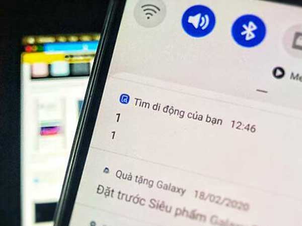 Điện thoại Samsung nhận được thông báo lạ