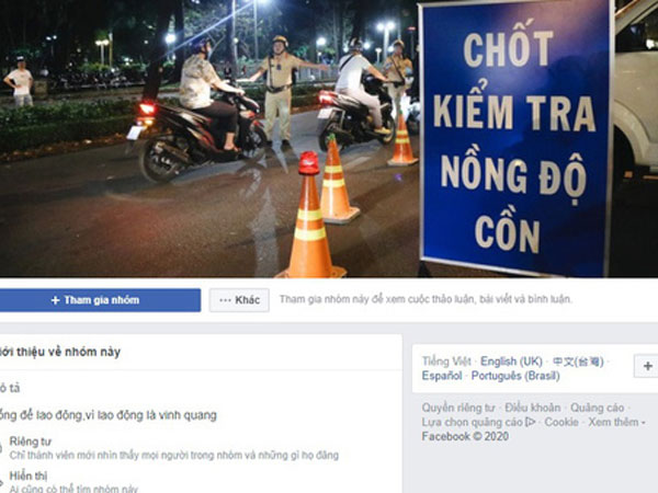 Lập trang Facebook báo chốt kiểm tra nồng độ cồn giúp 'ma men' né CSGT!
