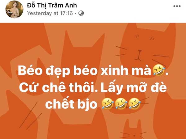 Trâm Anh thẳng thắn đáp trả khi bị chê 'eo bánh mì': Lấy mỡ đè chết bây giờ!
