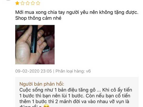 Mua son chưa kịp tặng người yêu đã bị 'đá', thanh niên thẳng tay đánh giá 1 sao cho shop mỹ phẩm nhưng lại nhận được câu trả lời bất ngờ