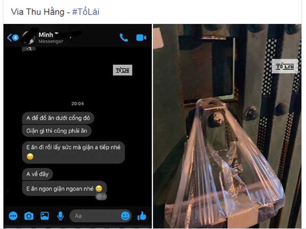 Dân tình 'nhũn tim' với hành động tâm lý của chàng trai bị bạn gái giận còn treo đồ ăn dỗ: 'Ăn đi để có sức mà giận anh tiếp!'