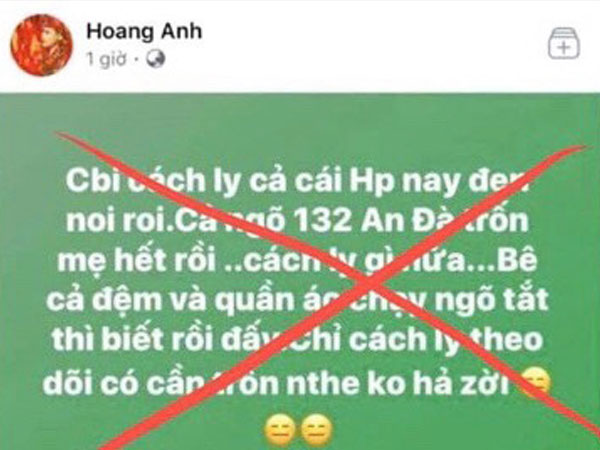 Tung tin thất thiệt 'chuẩn bị cách ly cả TP.Hải Phòng', cô đồng Hoàng Anh bị phạt 10 triệu