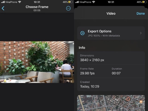Cách trích xuất ảnh chất lượng cao từ video 4K trên iOS