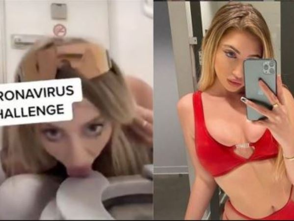 Ngôi sao MXH Mỹ gây sốc với hành động liếm bồn cầu trên máy bay để 'thách thức coronavirus'