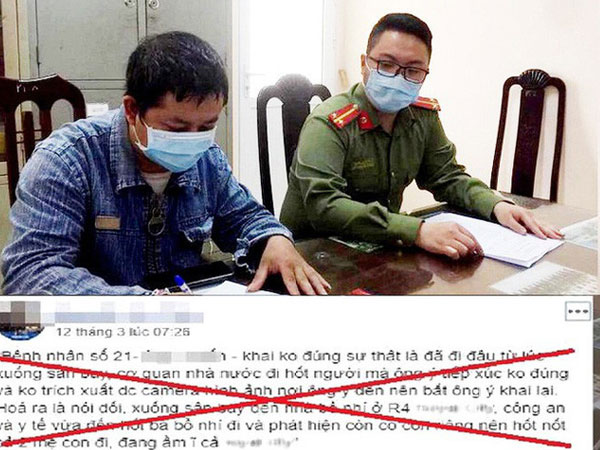 Triệu tập thanh niên hoang tin bệnh nhân Covid-19 số 21 có 'bồ nhí, con riêng'