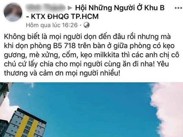 Bị du học sinh chê như nhà bỏ hoang, sinh viên KTX ở TPHCM vẫn rất đáng yêu: Trong phòng có thuốc giảm đau, bánh kẹo... ai đến ở cách ly cứ lấy dùng, đừng ngại