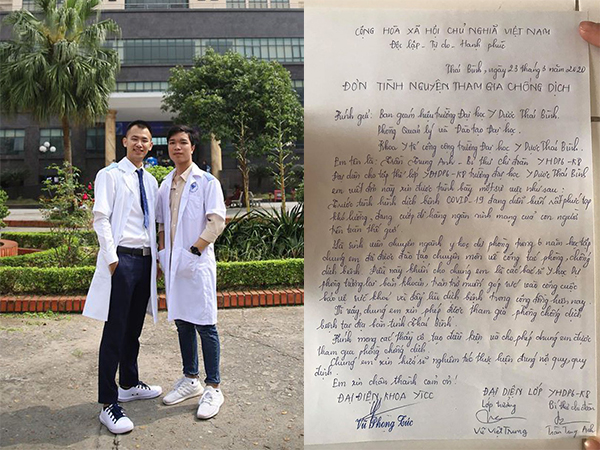 Sinh viên ĐH Y Thái Bình viết đơn tình nguyện tham gia chống dịch: 'Đến ngành nghề của mình còn không dám xông pha thì sao xứng với hai từ y đức'