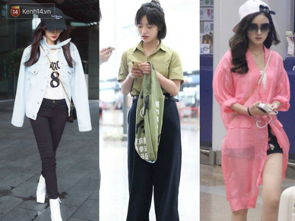 2 thái cực thời trang sân bay của sao Hoa ngữ: Người biến sân bay thành runway, người diện hàng hiệu như hàng chợ