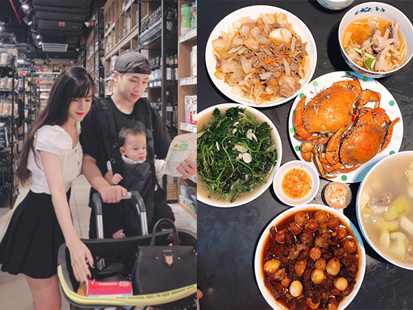 Nhìn mâm cơm toàn hải sản thịt sườn giá 200k nhà Huy Cung mới thấy: Sướng nhất ở đời là có tiền đi chợ, có vợ nấu ăn ngon