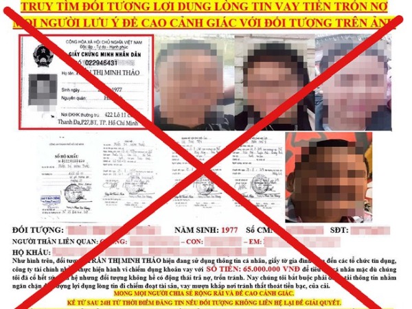 Bỗng dưng bị bêu ảnh lên Facebook để đòi nợ