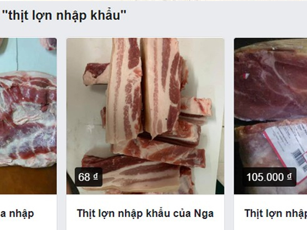 Thịt lợn nhập khẩu rao bán tràn lan trên chợ mạng, giá 'loạn'