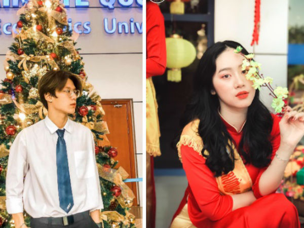 Đội Lễ tân đẹp trai xinh gái ngút ngàn của ĐH Kinh tế Quốc dân
