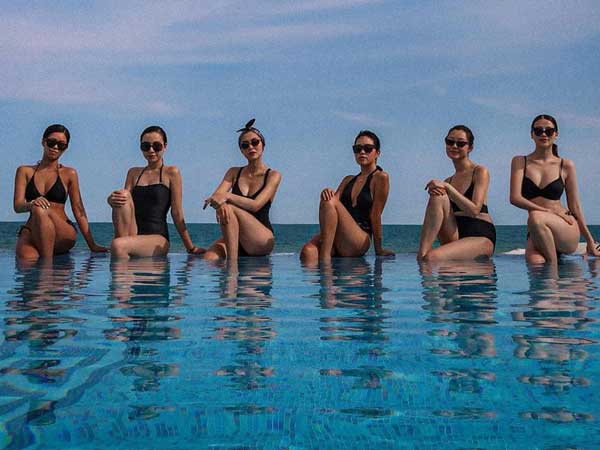 Hội bạn sang chảnh của Hà Tăng - Tiên Nguyễn đồng loạt diện bikini khoe body, mẹ 2 con 'đốt mắt' với vòng 1 căng tràn