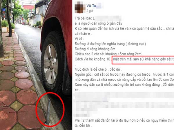 Ủng hộ 'trồng' cọc sắt trên vỉa hè để ngăn ô tô đỗ, nam thanh niên bị dân tình 'ném đá tơi tả' vì chỉ 'giỏi bao biện'