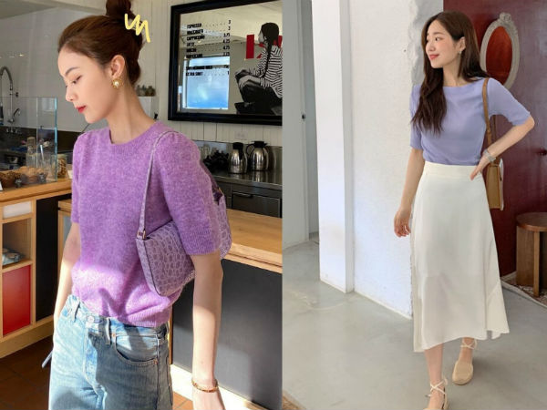 4 items kết hợp cực nuột với áo tím hot hit, chị em diện lên chỉ đẹp và sang chứ không có chuyện sến