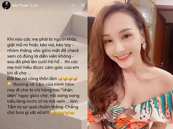 Bảo Thanh 'dở khóc dở cười' khi bị nhận ra là người nổi tiếng lúc đi chợ
