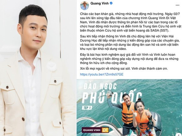 Quang Vinh lên tiếng xin lỗi vì hành động ngồi lên san hô