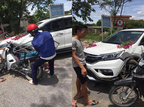 Thanh niên chạy xe máy đâm móp ô tô, gia đình lao đến nạt nộ, phản ứng của nữ tài xế khiến tất cả nể phục