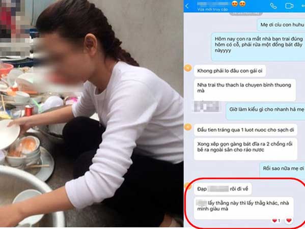 Vừa về ra mắt nhà bạn trai lần đầu đã được 'thử thách' bằng một núi bát đĩa, cô gái trẻ nhắn tin cầu cứu mẹ thì nhận được tư vấn 'bá đạo' không ngờ