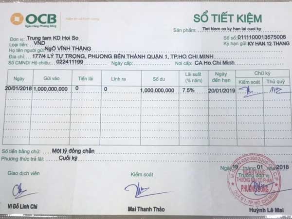 Gửi tiết kiệm tiền tỷ tại ngân hàng OCB, khách hàng tá hỏa khi nhận thông báo sổ giả
