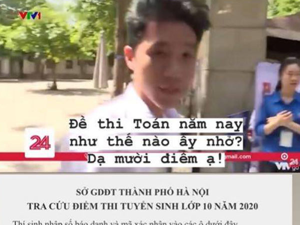 Nam sinh trả lời chắc nịch 10 điểm khi được VTV phỏng vấn thi vào lớp 10 thực chất được bao nhiêu điểm?