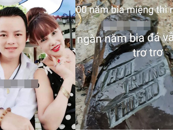 Mặc cho dân tình can ngăn, cô dâu 63 tuổi ở Cao Bằng vẫn nằng nặc khắc tên 2 vợ chồng lên bia đá để ăn mừng nhà mới