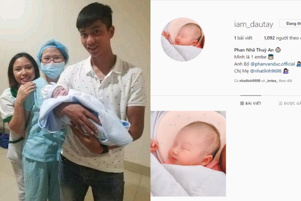 Vợ chồng Phan Văn Đức lần đầu 'giới thiệu' tên đầy đủ của con gái, lập luôn trang cá nhân trên Instagram