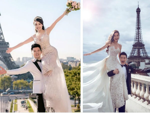 Ảnh cưới của Âu Hà My bất ngờ được chia sẻ rầm rộ vì concept giống nhà... Huỳnh Hiểu Minh - Angela Baby