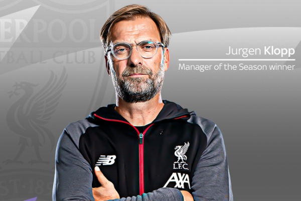 Juergen Klopp giành danh hiệu HLV xuất sắc nhất Ngoại hạng Anh 2019/20