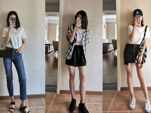 Thử xếp 6 bộ đồ với áo phông trắng cho cả tuần, tôi chưa bao giờ thấy việc chọn trang phục mỗi sáng nhanh đến vậy