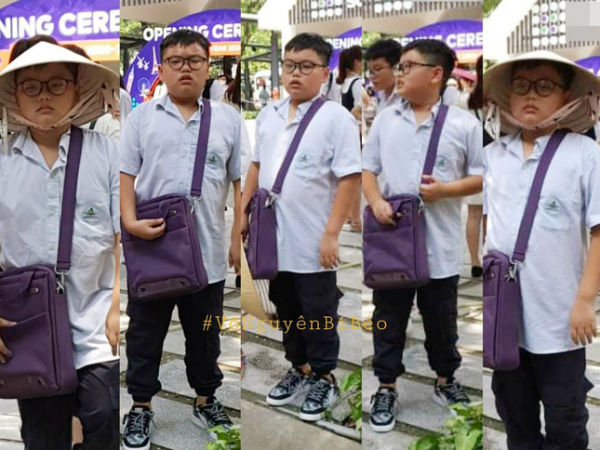 Con trai Xuân Bắc lại khiến cộng đồng mạng cười nghiêng ngả vì biểu cảm trong ngày khai giảng