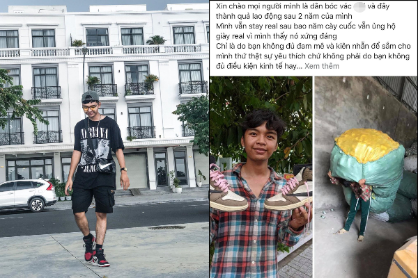 Thanh niên An Giang khoe làm 2 năm mua giày hiệu, dân mạng bùng nổ tranh cãi dữ dội