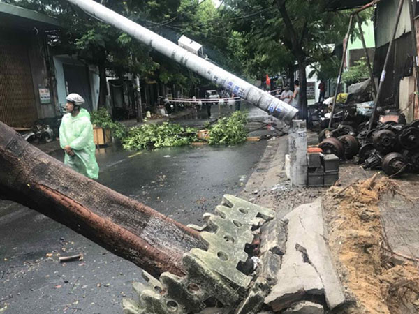 Cột điện 'không có thép' gãy trong bão số 5, ngành điện Đà Nẵng nói gì?