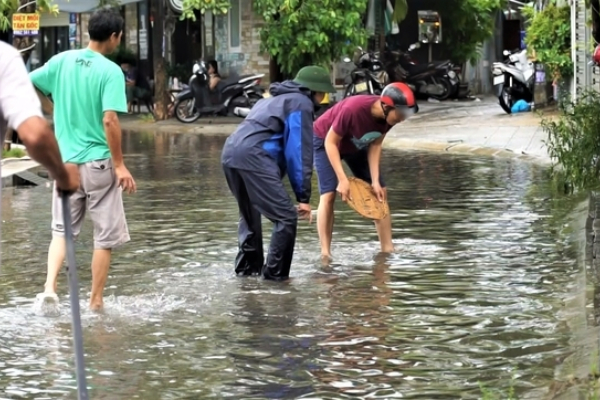 Dân mạng thích thú với hình ảnh người dân Đà Nẵng... ra đường bắt cá sau bão
