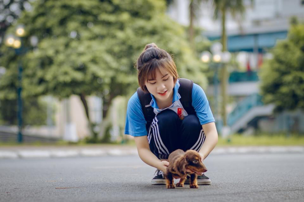 Cô bạn dễ thương bế cún cưng gây "náo loạn" sân trường Bách khoa hoá ra là nữ du học sinh thông thạo 4 thứ tiếng