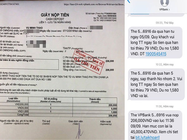 Phí nhắn tin 1.580 đồng, chậm trả một tháng bị ngân hàng phạt thành 206.000 đồng