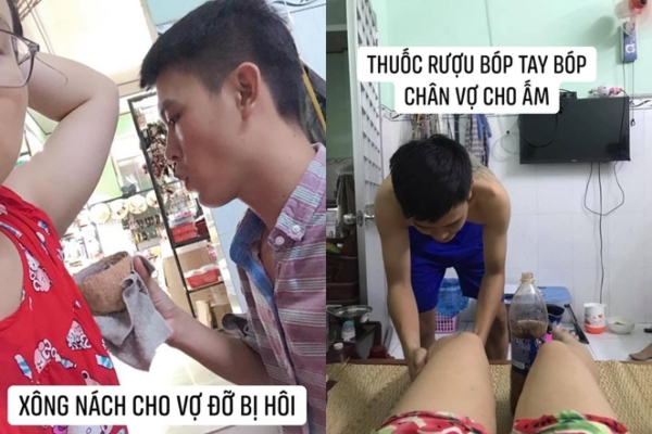 Chăm vợ con suốt những ngày ở cữ, ông chồng của năm nhận được sự tán dương của chị vợ và cộng đồng mạng