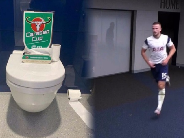 Eric Dier trao giải 'Cầu thủ xuất sắc nhất trận' cho... cái toilet