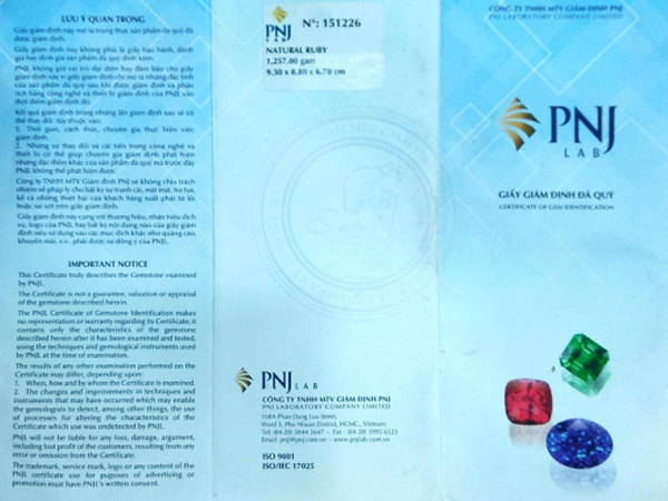 Cảnh báo chiêu thức lừa đảo mới: Giả mạo giấy giám định đá quý của PNJ