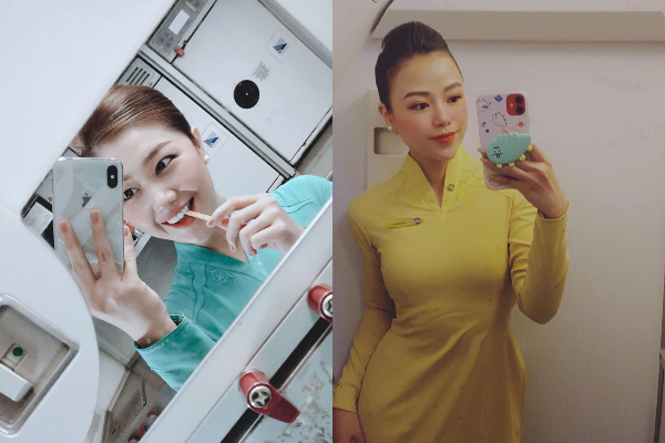 Các tiếp viên hàng không đều có dăm ba kiểu ảnh y xì nhau, mượn máy bay làm "phụ kiện" sống ảo luôn mới đỉnh