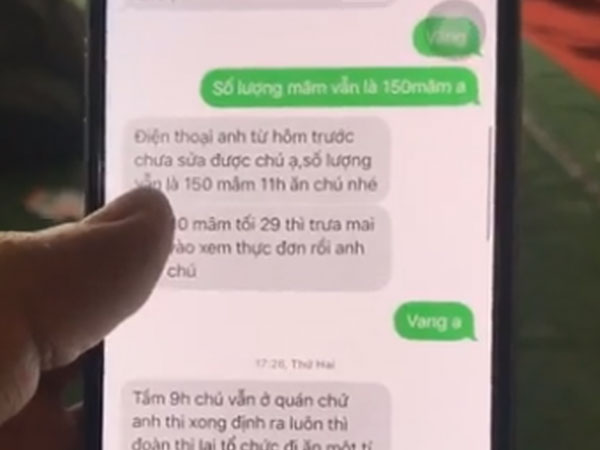 Hé lộ tin nhắn của người tự xưng là 'bố cô dâu' và chú rể nhắn tin cho chủ nhà hàng trước khi 'bỏ bom' 150 mâm cỗ: Khất lần rồi mất hút