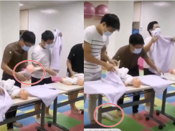 Đi học cách tắm cho con cùng vợ bầu, anh chồng khiến cả phòng tái xanh mặt trong lúc thực hiện thử thách