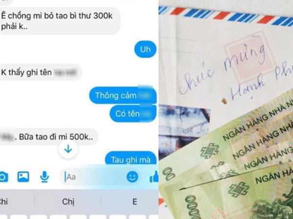 Kiểm phong bì thấy bạn thân gửi tiền mừng ít hơn mình, cô dâu mới lập tức inbox chất vấn và nhận được câu trả lời 'trở mặt'